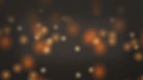 Abstract glowing orange particles on dark background. 2d animation Видео 345556843