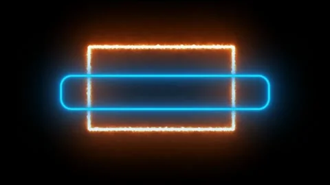 Abstract glowing orange rectangles intersecting smooth blue rounded horizontal Stock Footage 340940403