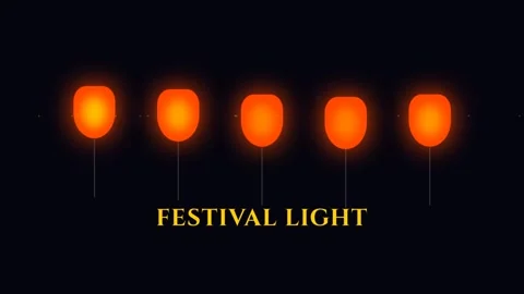 Abstract glowing orange spheres floating in dark space for party or festive.. Stock Footage 336805229