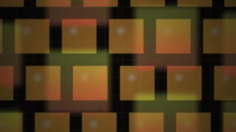 Abstract glowing orange square tiles geometric background pattern animation. Stock Footage 346337646
