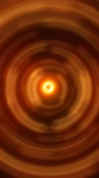 Abstract glowing orange vortex with concentric light rings, symbolizing cosmi Stockillustratie