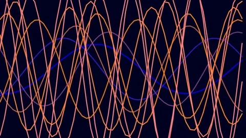 Abstract glowing orange wave lines symbolizing digital data transfer and ne.. Stock Footage 340378769
