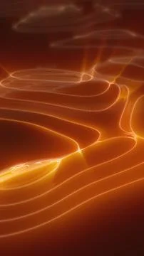 Abstract glowing orange waves with smooth curves on dark background, represen Foto stock