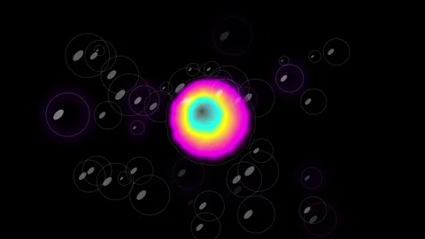 Abstract glowing orb animation with floating bubbles Stock-Footage 346157028