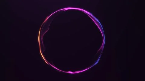 Abstract glowing orb formed by multicolored purple gradient strings, elegan.. Stock Illustration