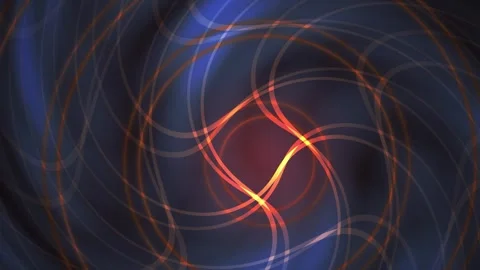 Abstract glowing orb with intersecting lines and circles on dark background. Stock Footage 335944071