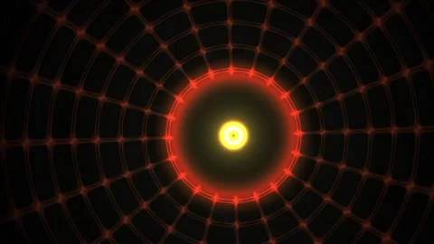 Abstract glowing orb with red grid lines on black background. Stock Footage 335943986