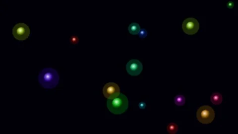 Abstract Glowing Orbs Floating in Dark Space Animation Stock Footage 340364810
