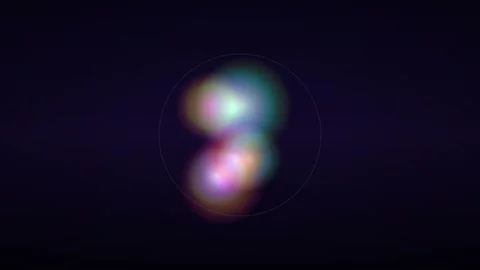 Abstract Glowing Orbs Moving Inside Circle Sci-Fi Animation Видео 348062085