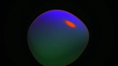 Abstract glowing organic cell sphere with colorful gradients rotating on bl.. Stock Footage 346337598