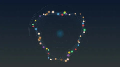 Abstract glowing particle background with colorful data connection lines an.. Stock Footage 344638372