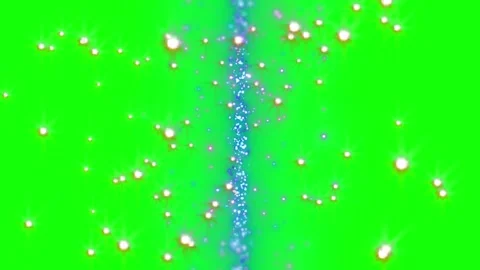 Abstract glowing particle clusters floating against bright green screen Stock Footage 345331236