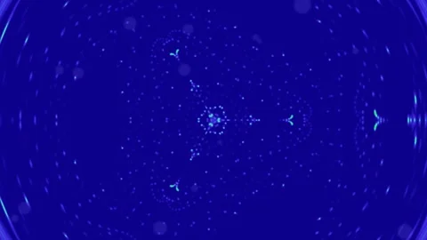 Abstract glowing particle data visualization loop forming cosmic energy circl Stock Footage 339797285