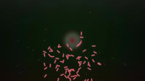 Abstract glowing particle effects: Cinematic data stream animation in deep .. Stock Footage 346002019