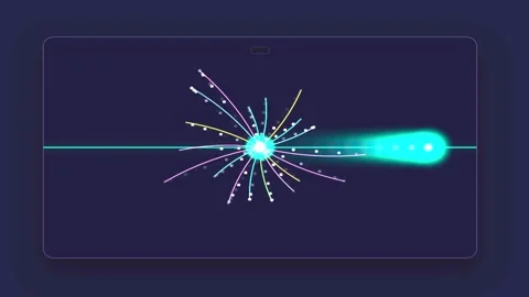 Abstract glowing particle explosion and light beam audio visualizer spectru.. Stock Footage 344709522