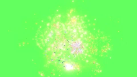 Abstract glowing particle explosion on vibrant green background with dynamic Stock Footage 341907335