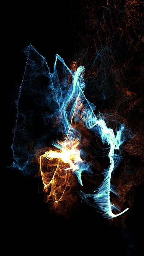 Abstract Glowing Particle Loop Animation Stock Footage 303520718