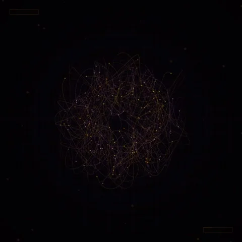 Abstract glowing particle network sphere, digital data flow, science techno.. Stock Footage 347810497