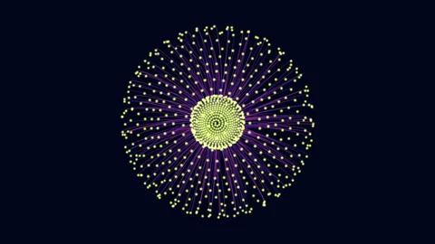 Abstract glowing particle sphere with connected nodes, futuristic network 스톡 동영상 333188789