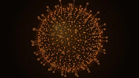 Abstract glowing particle sphere with pulsating tentacles on dark background Stock Footage 346659627