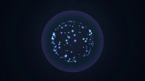 Abstract glowing particle sphere representing a cell or molecule Stock Footage 335942218