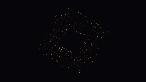 Abstract glowing particle squares rotating in 4K stock video 스톡 동영상 346157883