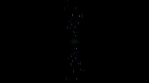 Abstract glowing particle stream motion graphic with neon blue and pink ver.. Video stock 346431449