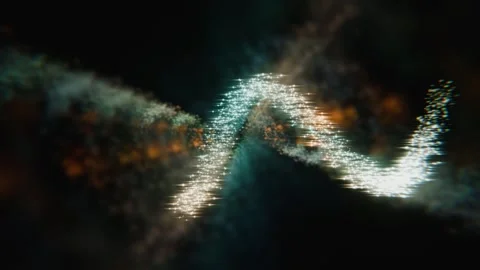 Abstract glowing particle wave flows in dark space animation Stock Footage 346660918