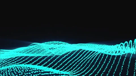 Abstract Glowing Particle Wave Stock Footage 307379836