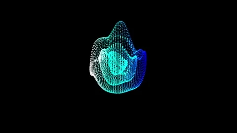 Abstract Glowing Particle Wave Motion on Black Background Stock Footage 330919439