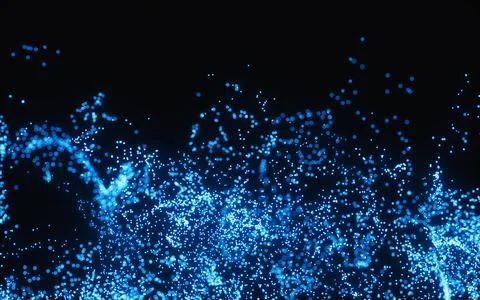 Abstract glowing particles, 3d rendering. Stock Illustration