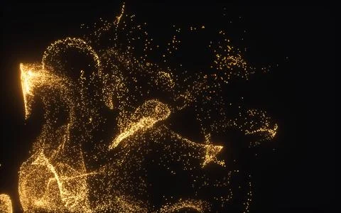 Abstract glowing particles, 3d rendering. Stockillustratie