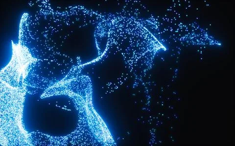 Abstract glowing particles, 3d rendering. 스톡 일러스트