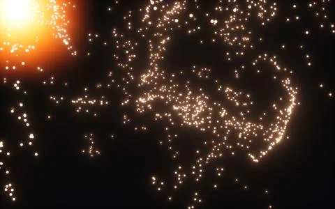 Abstract glowing particles, 3d rendering. 스톡 일러스트