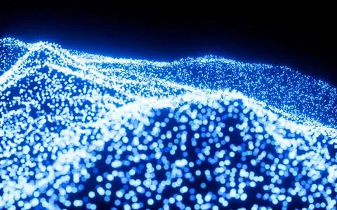 Abstract glowing particles, 3d rendering. Stock Illustration