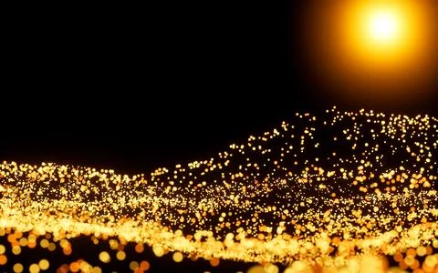 Abstract glowing particles, 3d rendering. Stock Illustration