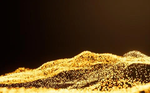 Abstract glowing particles, 3d rendering. Stockillustratie