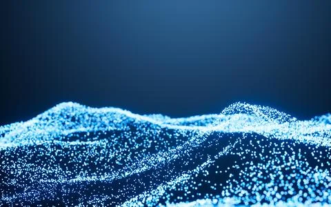 Abstract glowing particles, 3d rendering. Stock Illustration