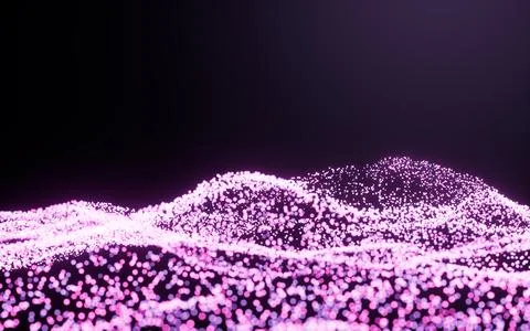 Abstract glowing particles, 3d rendering. Stockillustratie