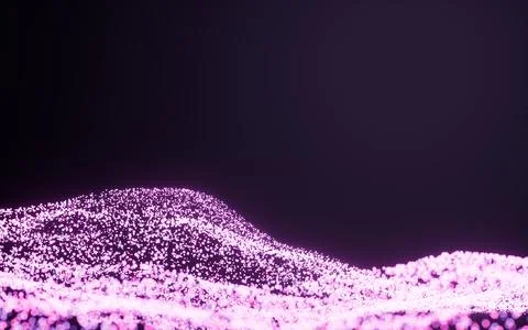 Abstract glowing particles, 3d rendering. Stock Illustration