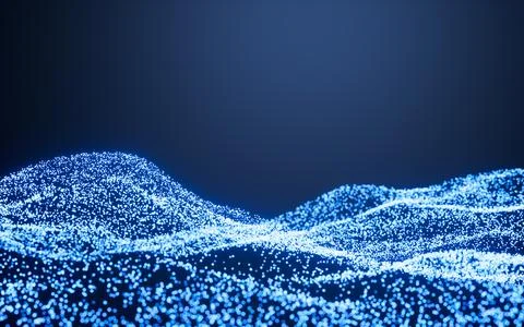 Abstract glowing particles, 3d rendering. 스톡 일러스트