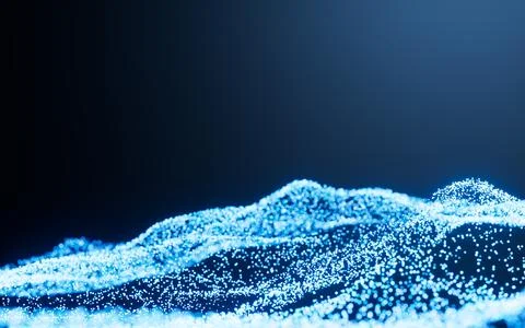 Abstract glowing particles, 3d rendering. イラスト素材