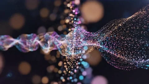 Abstract Glowing Particles and Light Waves Stock Footage 324808657