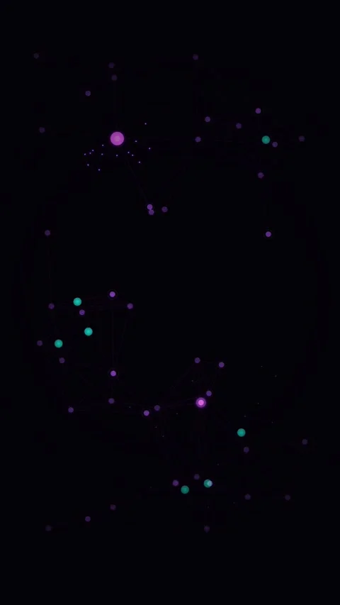 Abstract Glowing Particles and Network Nodes on Dark Background 스톡 동영상 346197768