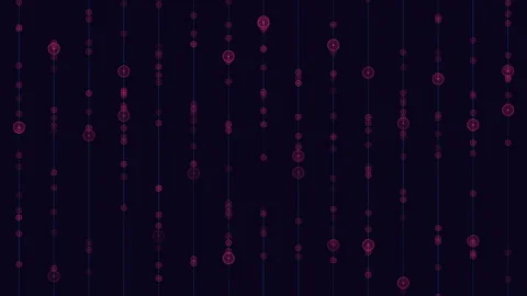 Abstract glowing particles and vertical light lines on dark tech background Vídeos de archivo 333140973