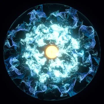 Abstract glowing particles with brilliant light, 3d rendering. Stock Illustration