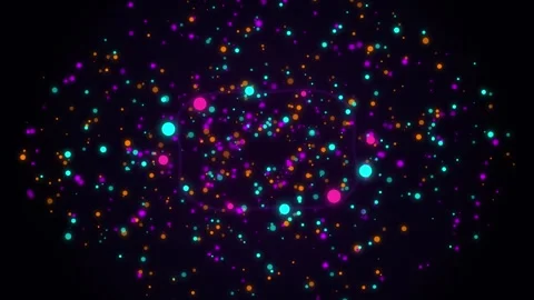 Abstract glowing particles cluster in dark space with subtle movement for t.. Vidéo 346069054