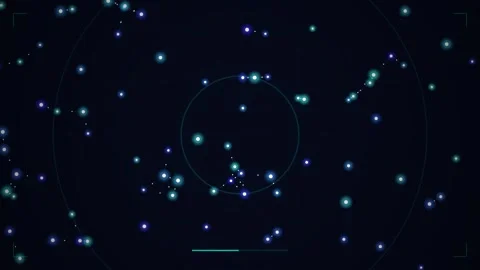 Abstract Glowing Particles on Dark Background with Circle Overlay - Digital A Stock Footage 346660002