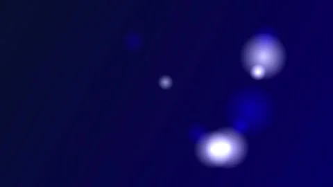 Abstract glowing particles in dark blue gradient background with subtle motio Stock Footage 340045398