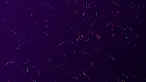 Abstract glowing particles on a dark purple background in a wavy pattern Stock Footage 329951677